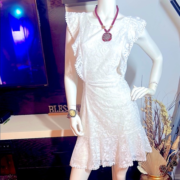 Angel Biba White Sleeveless lace Dress ( fits like M/L)send me any offer!!! - Picture 2 of 8